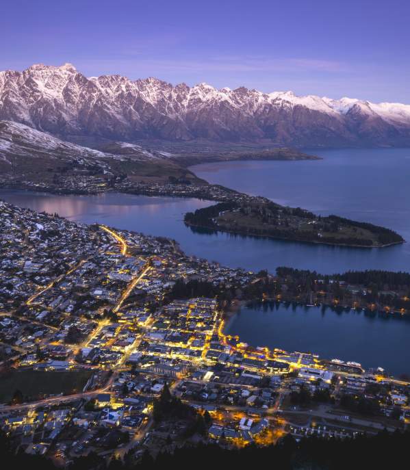 Queenstown Winter Aerial from Bob's Peak
