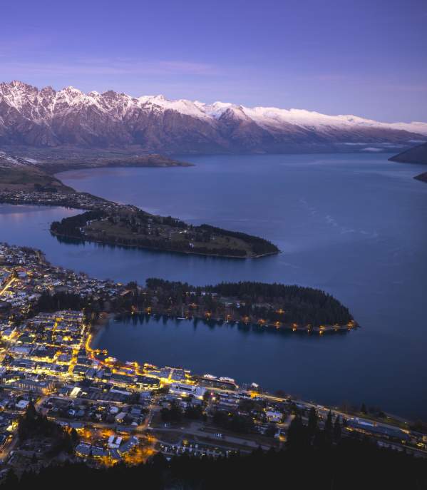 Queenstown Winter Aerial from Bob's Peak