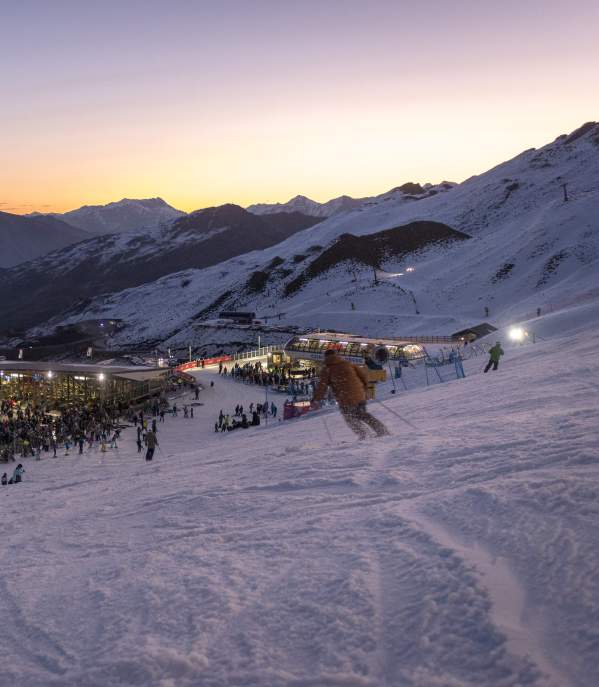 Night Skiing up Coronet Peak