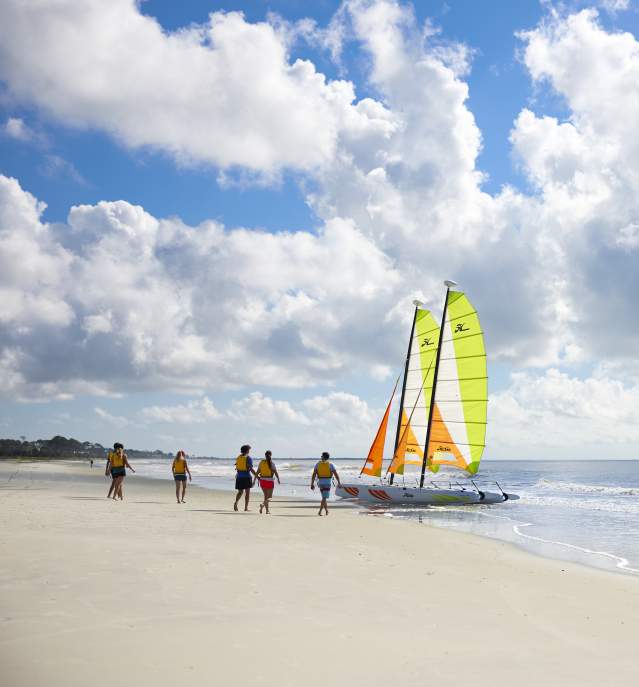 Hobie Cats on the beach in the Golden Isles