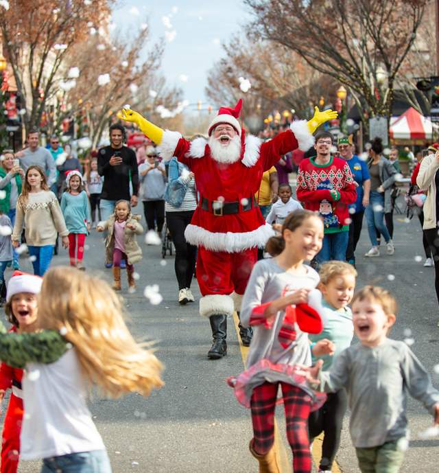 Santa Spreading Joy at ChristmasVille in Rock Hill