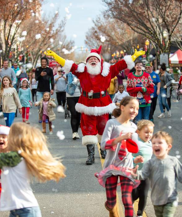 Santa Spreading Joy at ChristmasVille in Rock Hill