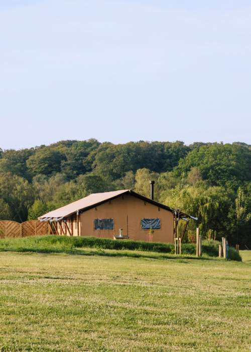 Safari lodges at Green Hill Holiday Village in the New Forest