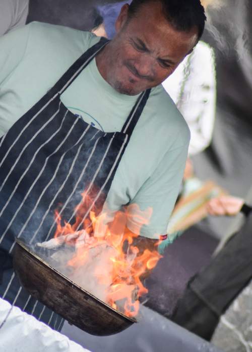 Chef demo at Lymington Seafood Festival in the New Forest