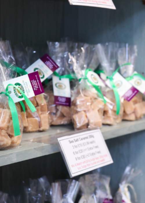 Burley Fudge Shop stocked shelves in the New Forest