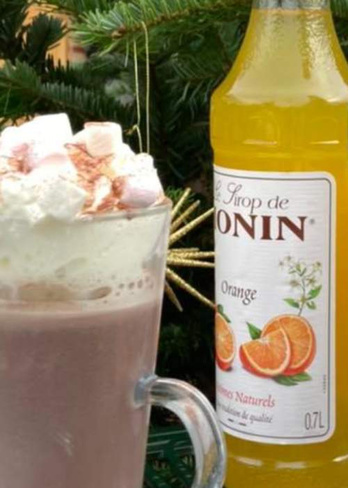 Special Christmas hot chocolate at cafe in the New Forest