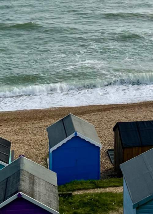 Beach hut at Milford on Sea on the New Forest Coast