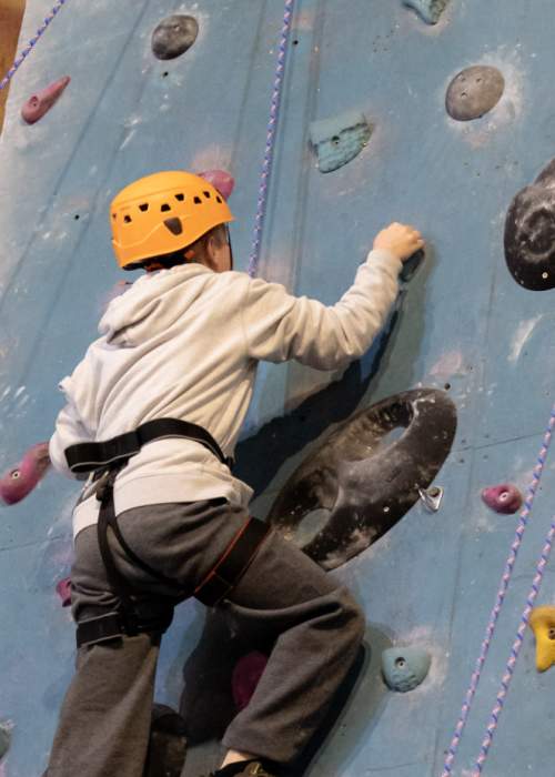 Indoor rock climbing at Calshot Activities Centre in the New Forest