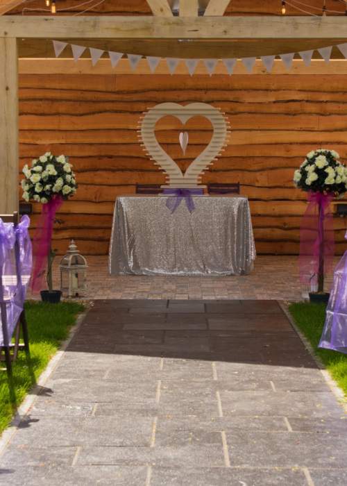 Outdoor wedding ceremony at Balmer Lawn Hotel in the New Forest