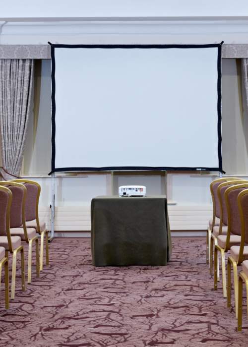 Lecture set up for conference at Careys Manor Hotel in the New Forest