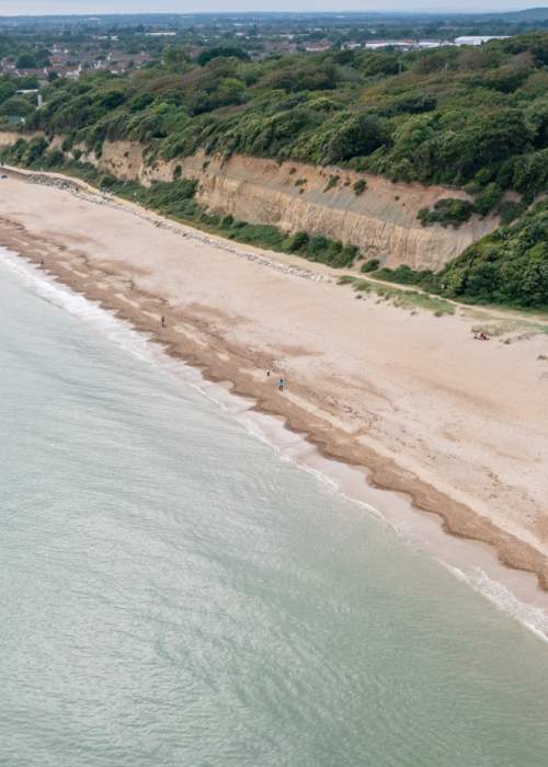 Highcliffe and Avon Beach from above near the New Forest
