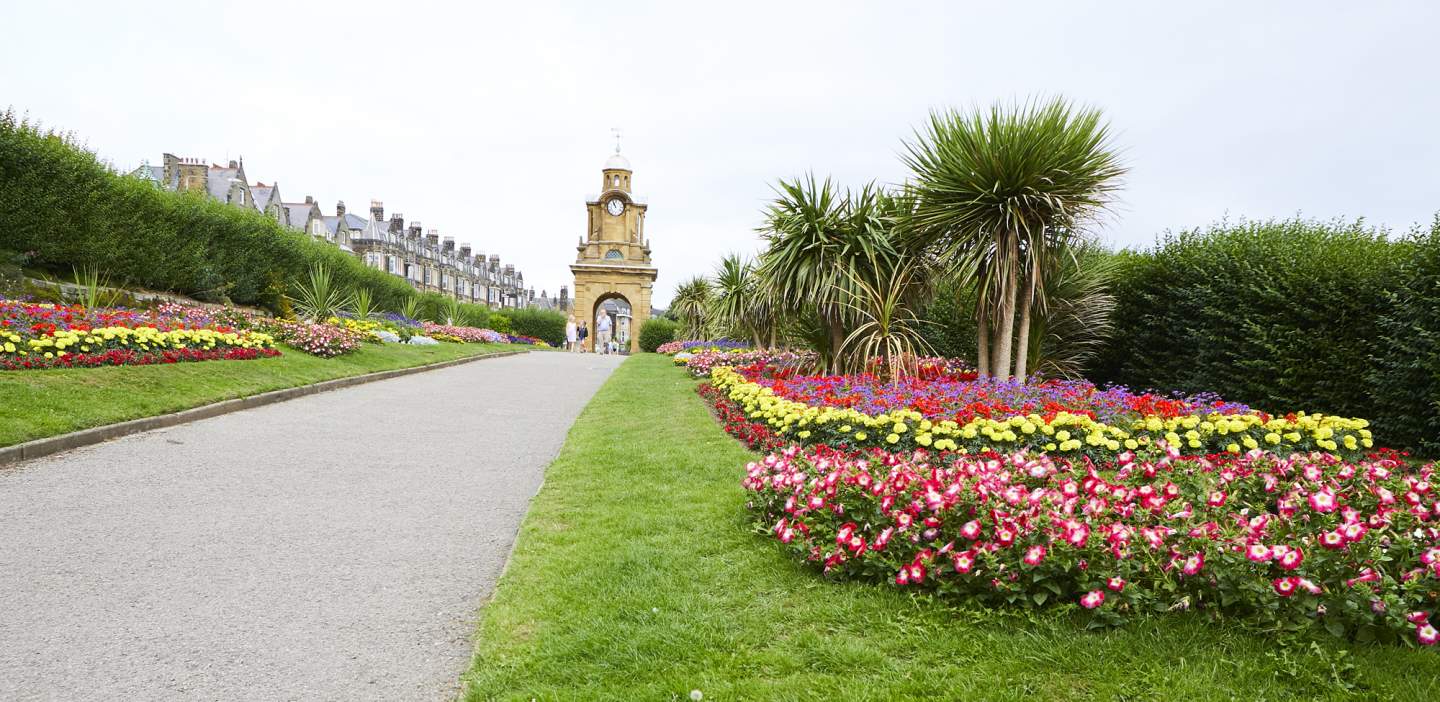 An image of South Cliff gardens & Clock Tower