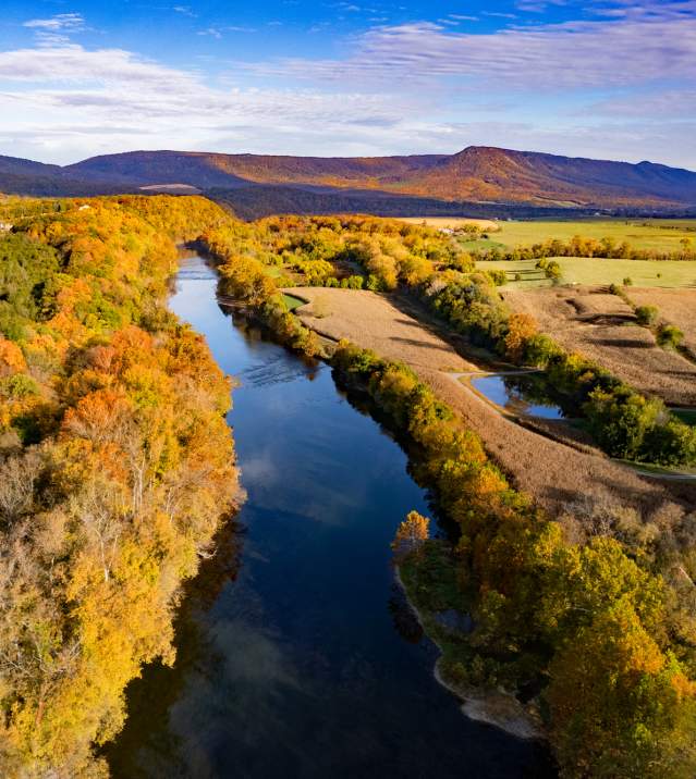 Fall on the Shenandoah River in Page Valley, VA
