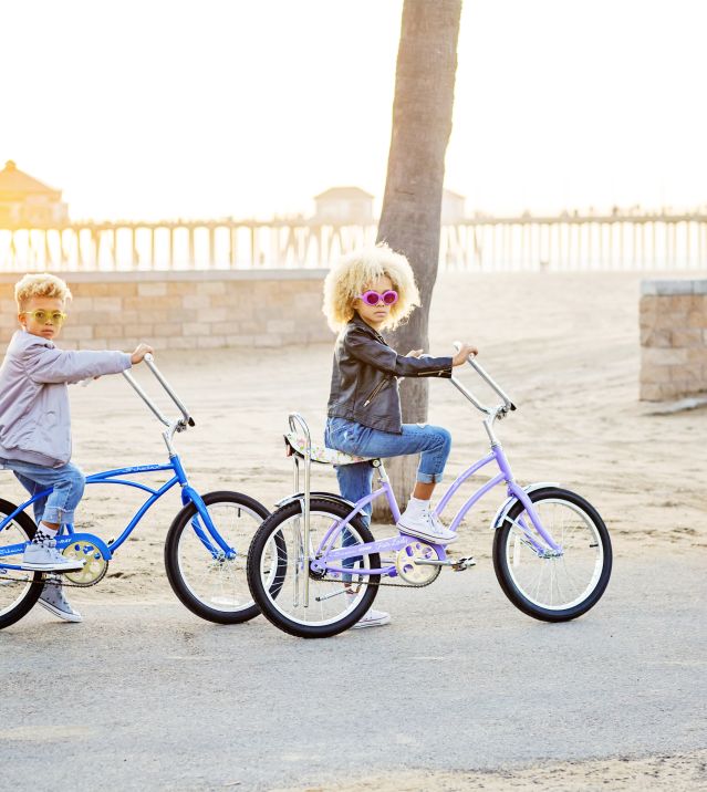 Huntington Beach Bike Path | Girl and Boy on their bike on the Huntington Beach Path