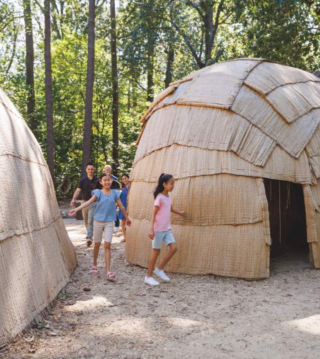 Jamestown Settlement Huts Family