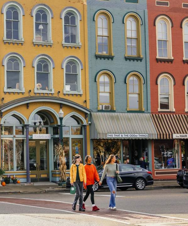 Three friends explore depot town ypsilanti