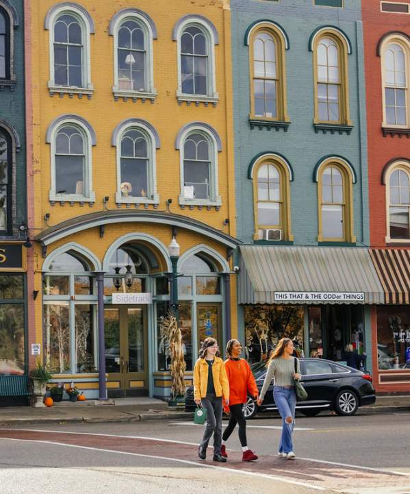 Three friends explore depot town ypsilanti