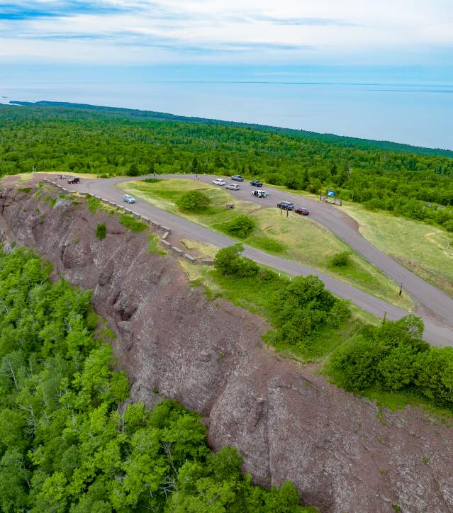 Aerial image of the Brockway Mountain Overlook