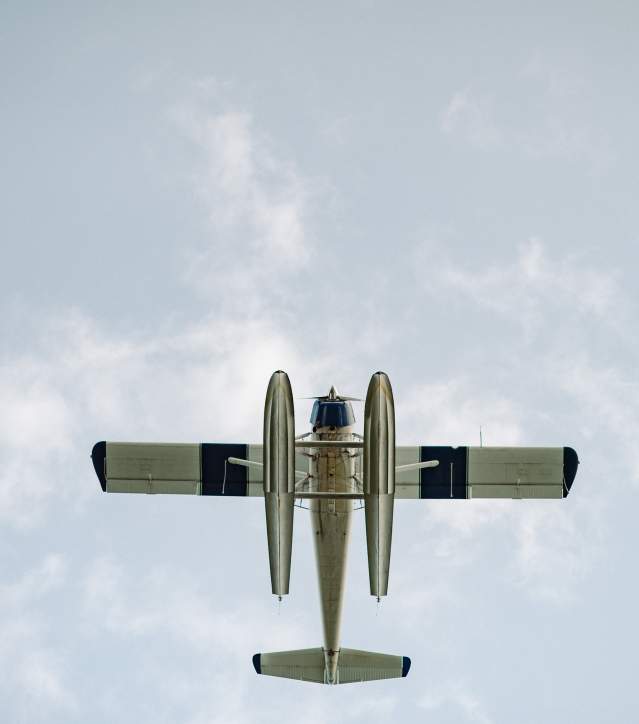 View of seaplane from below