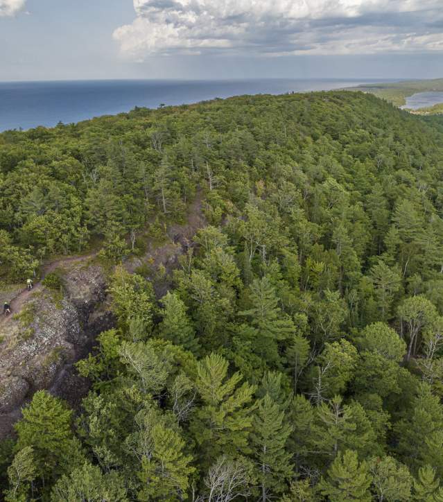 An aerial view of Brockway Mountain