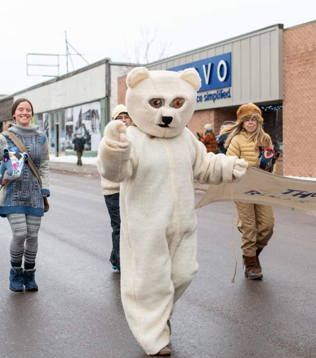 costumed people in a parade