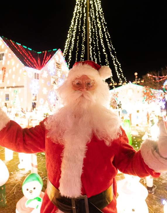 Santa at the Peckville Christmas House
