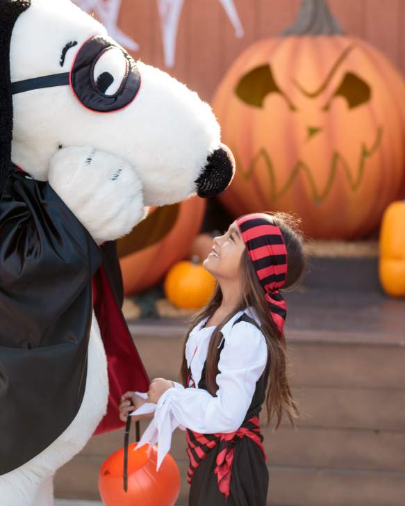 Spooky Farm Little Girl with Halloween Snoopy