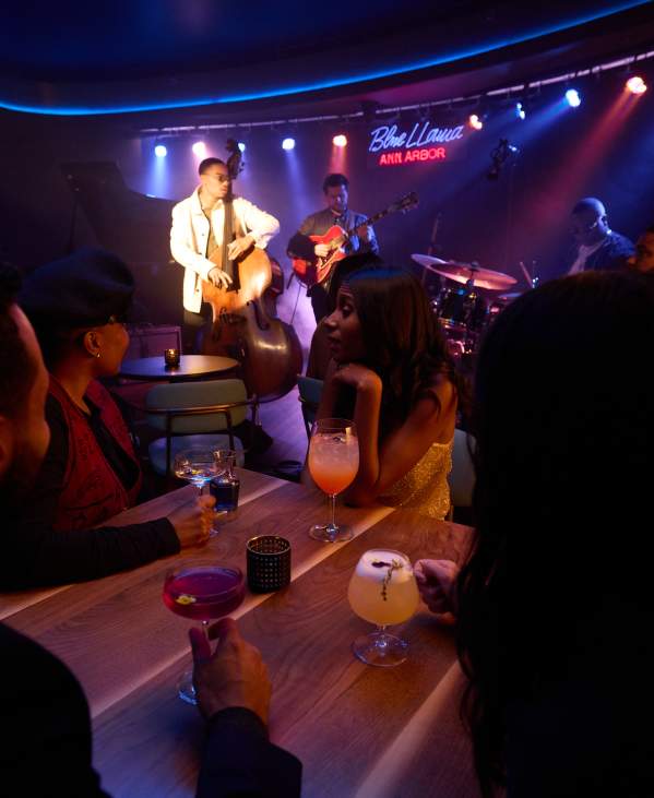 People listening to jazz at Blue Llama jazz club