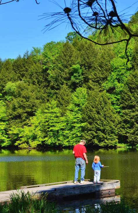 Fishing in Lackawanna State Park in North Abington Township, PA