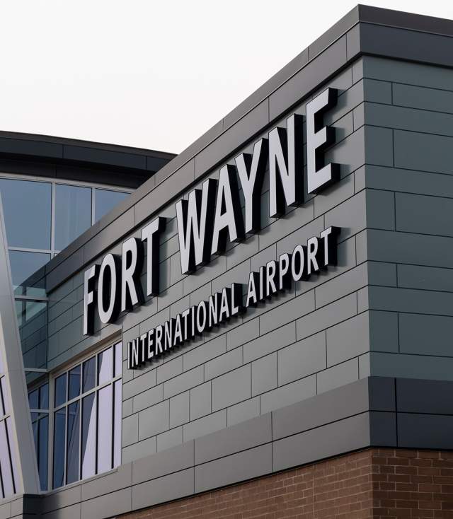 North exterior of Fort Wayne International Airport terminal building