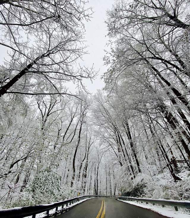Winter road in Fort Wayne