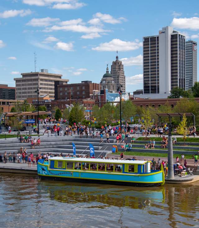 Canal Boat docked at Promenade Park