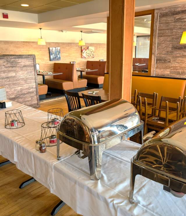 Green Mill Pizza Banquet set-up