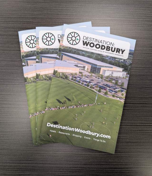 Print copies of Woodbury visitor guide.
