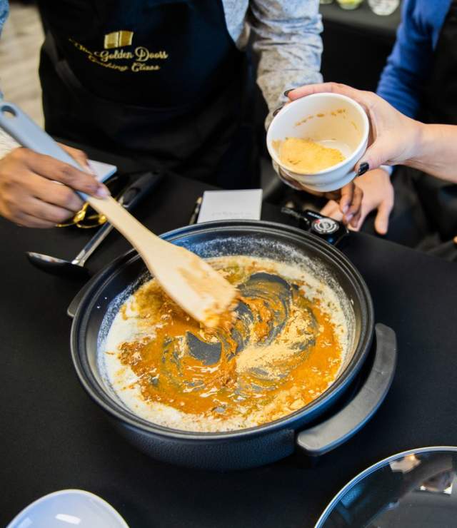 flour added to pot to make roux