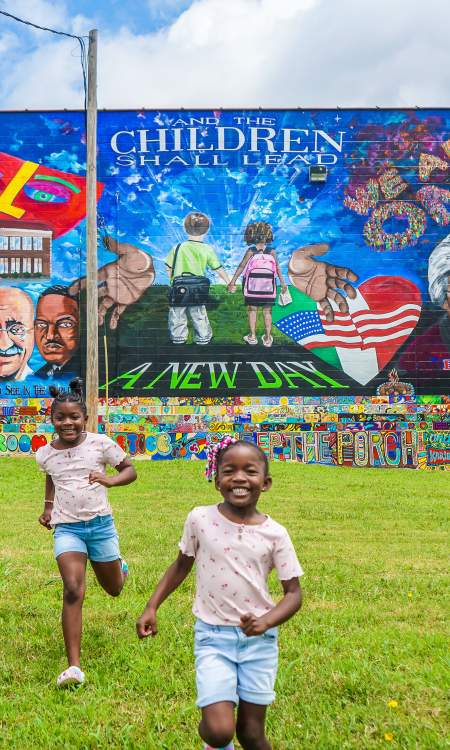 Traveling Child Brown V Board Mural