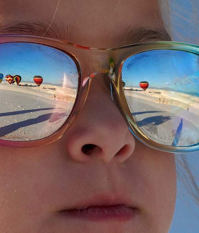 White Sands Girl Sunglass Reflection
