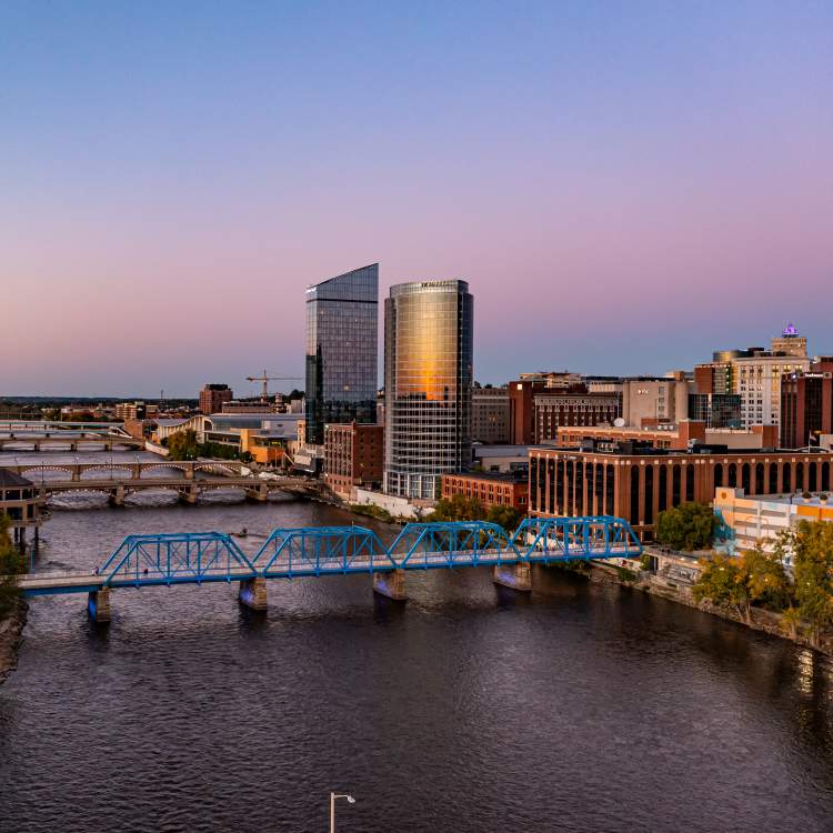 GVSU and Downtown Skyline View