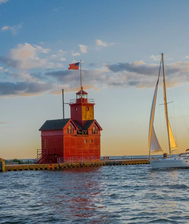 Big Red Sail Boat