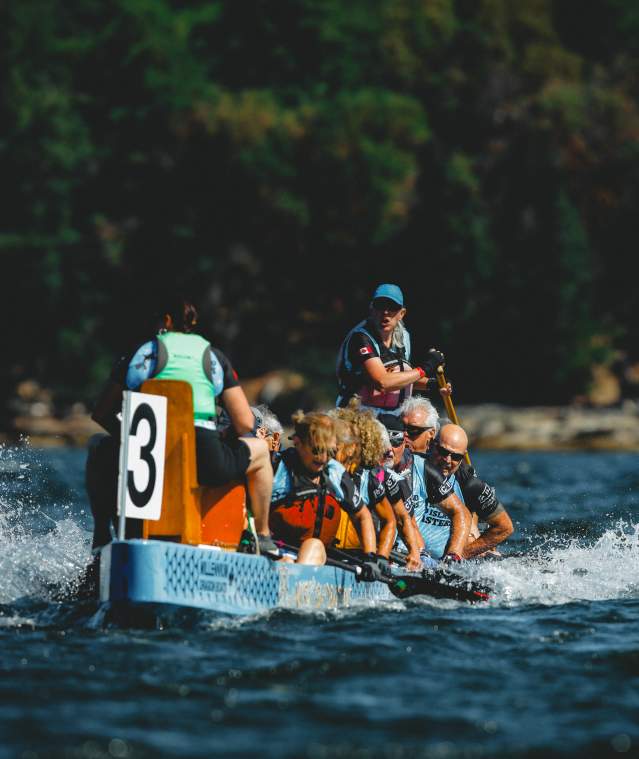 People racing on dragonboats.