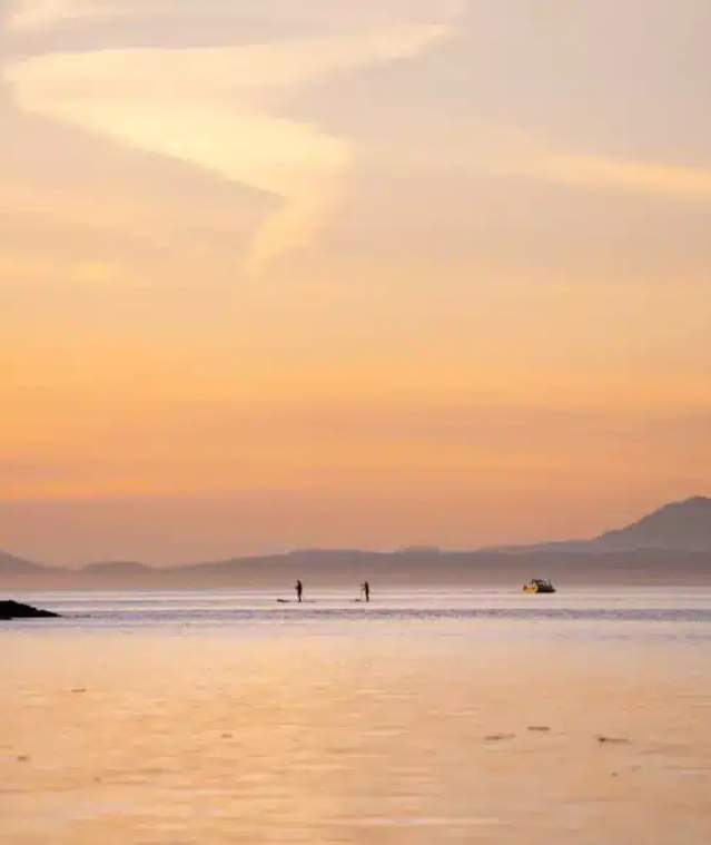 A sunset over the ocean.