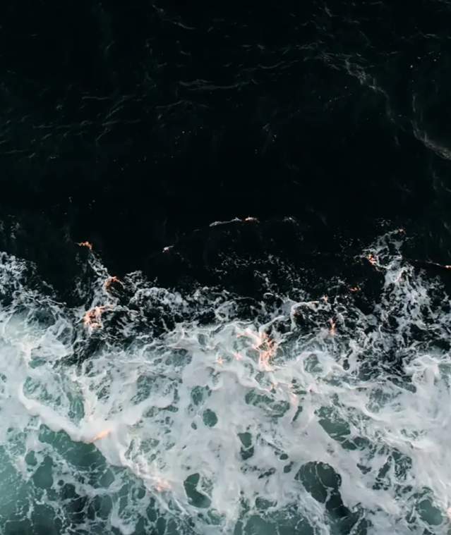 Waves crashing.