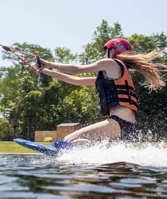 Women Water Skiing at Shark Wake Park In North Myrtle Beach