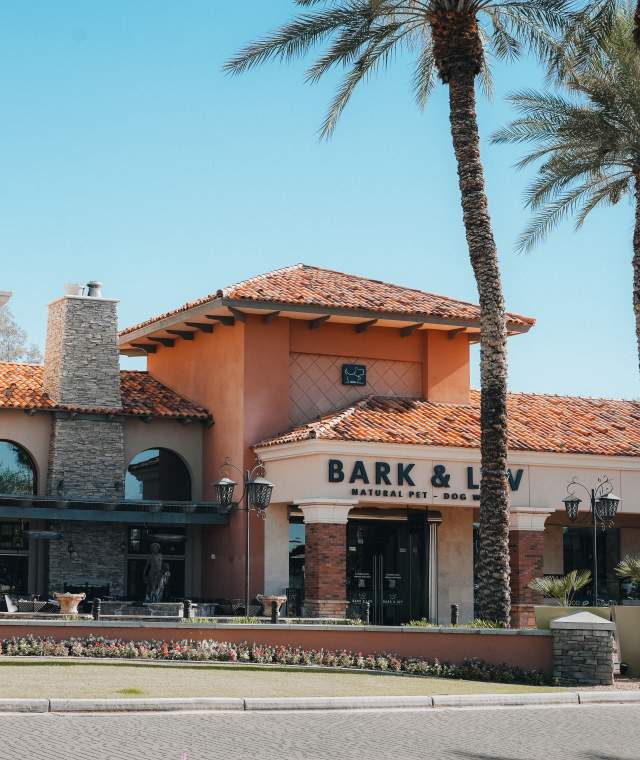 The storefronts from afar at The Shoppes at Casa Paloma.