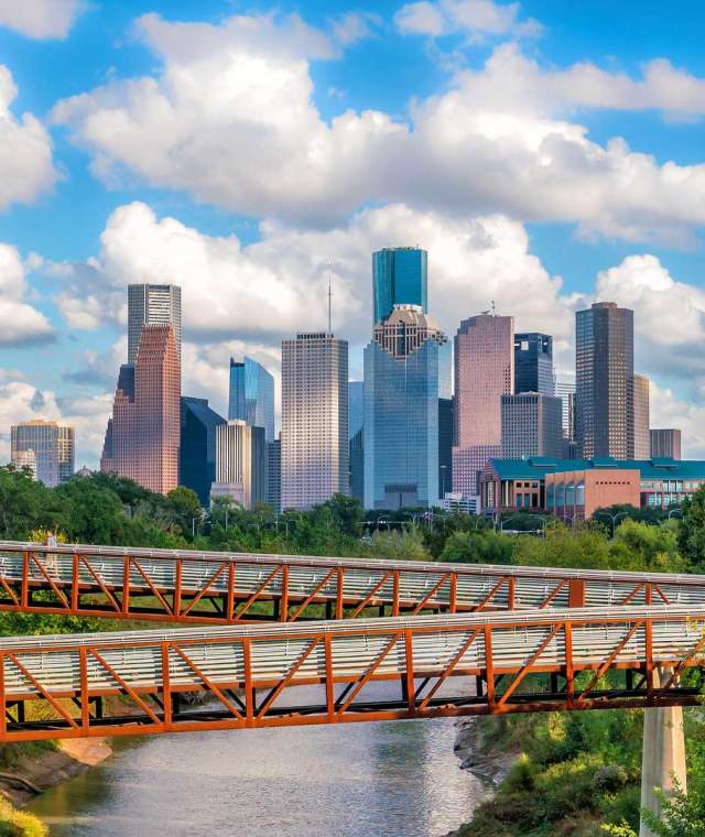 Downtown Houston Skyline over Bayou