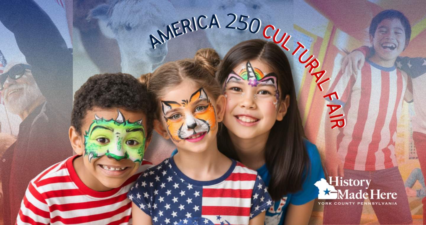 children with their face painted and people celebrating America's 250th Birthday at the Cultural Fair
