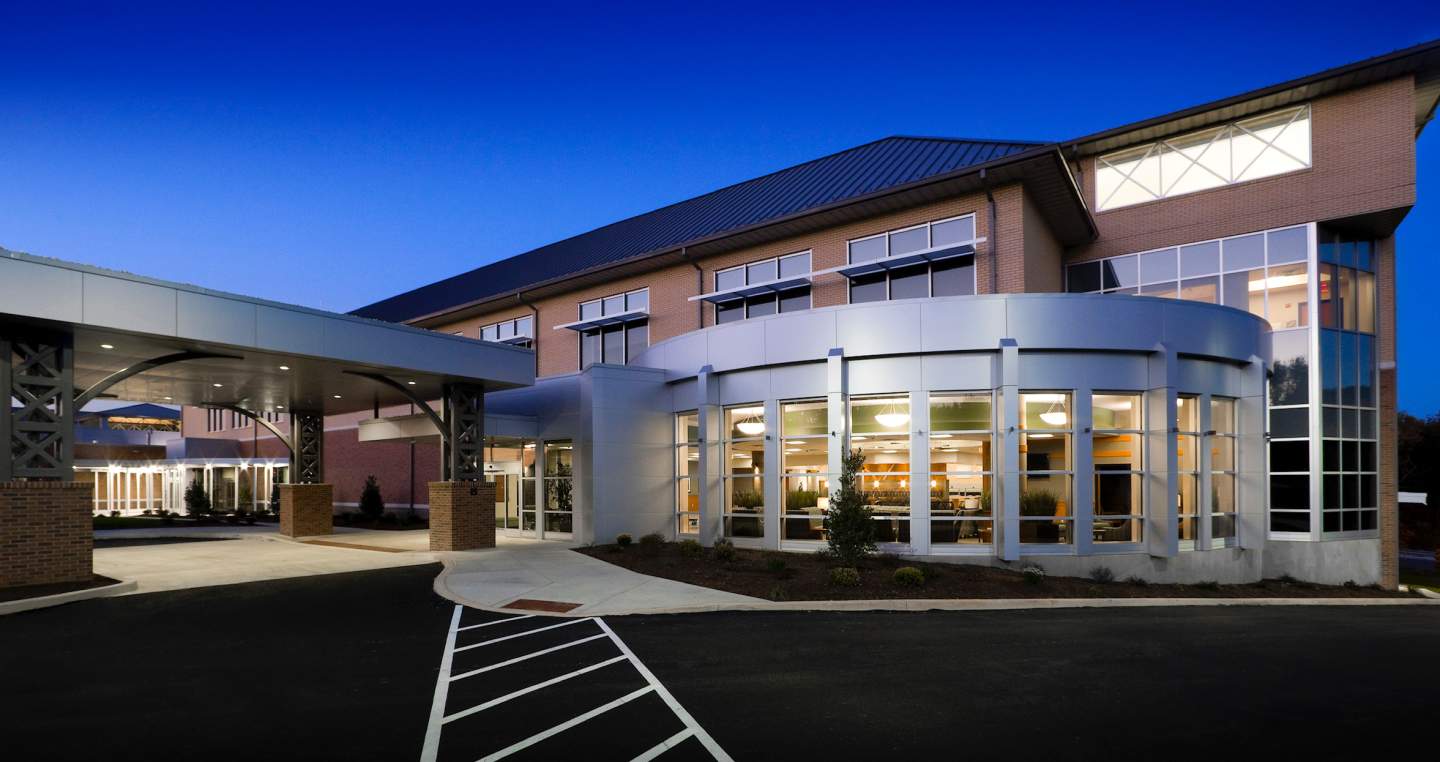 OSS building at night