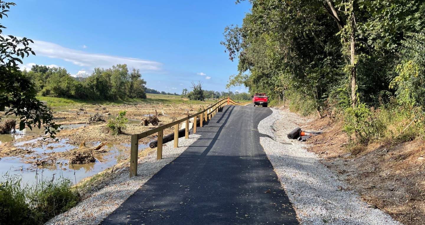 the finished surface of the Hanover Trolley Trail