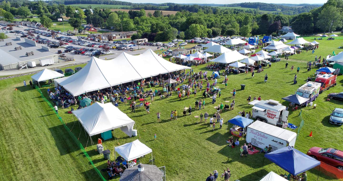 drone view of festival