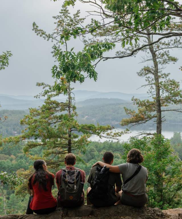 Hikers on a summit